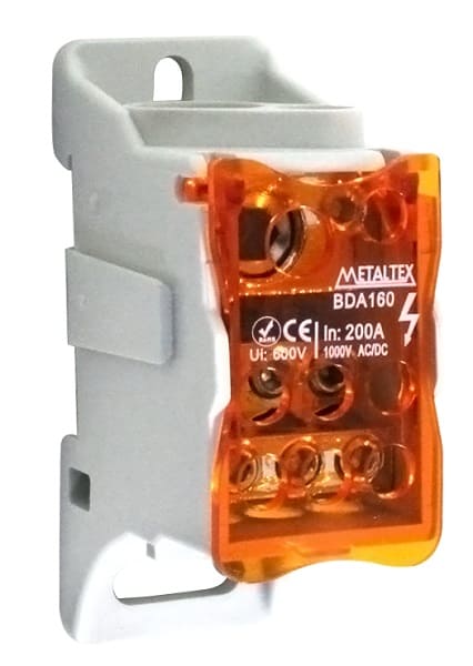 Bloque terminal modular hasta 250A serie BDA - 8 vías - 160A