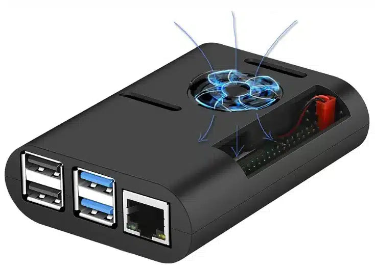 Estuche para Raspberry Pi 4 B con Ventilación y Sistemas de Disipación Térmica
