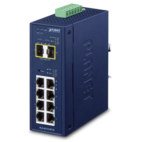 Switch Administrado Industrial L2/L4 de 8 Puertos 10/100/1000T + 2 Puertos 100/1000X SFP