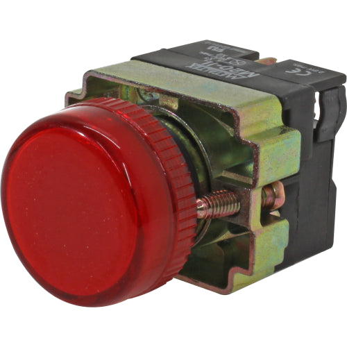 Luz piloto metálico 22mm alimentación directa serie M20-PR - Rojo - 220VAC/DC
