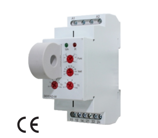Relé Monitor de Corriente 0-20A AC/DC Alimentación 24-240VCA/CC, 2 inversores 8A