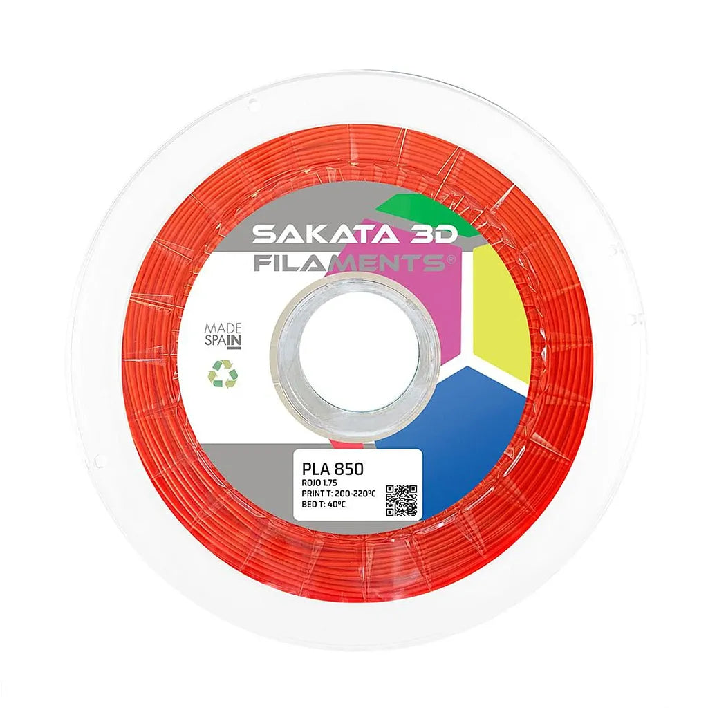 Filamento de ácido poliláctico 850 tono carmesí 1.75mm 1kg – Sakata 3D