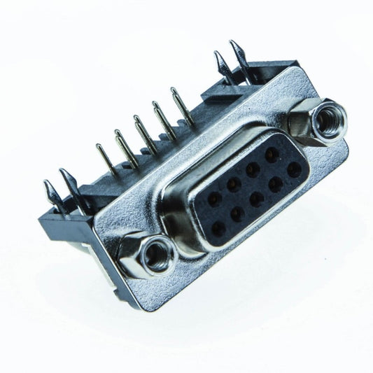 Enchufe DB9 de tipo hembra apto para instalación directa en placa de circuito