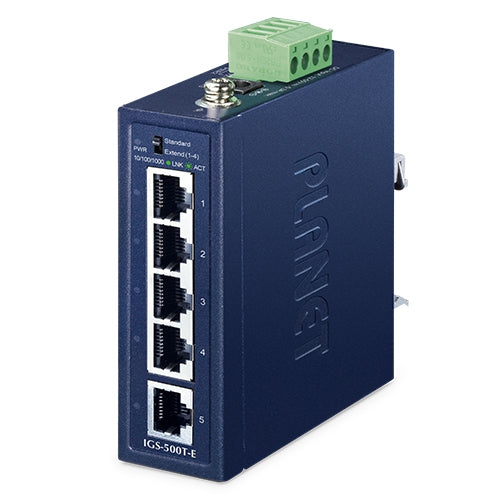 PLANET IGS-500T-E Switch Industrial Compacto 5 Puertos Gigabit