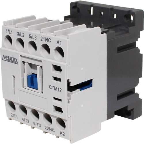 Mini contactor tripolar 12A AC3 serie CTM12 - 24VDC - 1NA