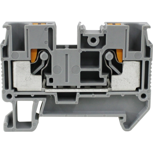 Bornera riel din 6mm² 41A libre mantenimiento Push-in BP6 - 3 vías - Gris