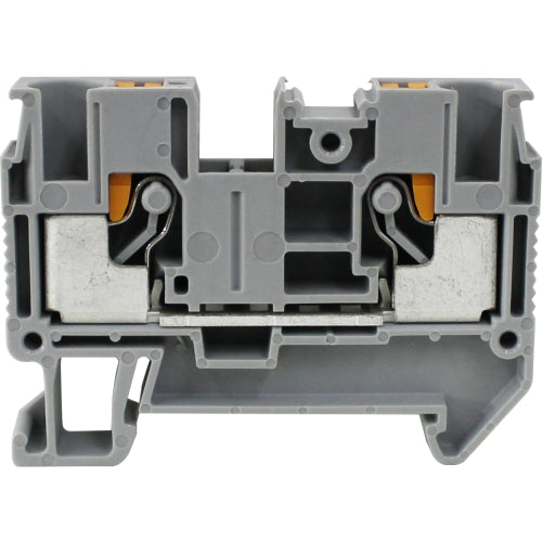 Bornera riel din 6mm² 41A libre mantenimiento Push-in BP6 - 3 vías - Verde