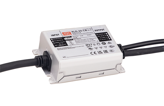 Driver LED metal de corriente PFC 20W XLG-20 - 700mA (comúnmente usado) - B - 3 en 1  (1-10V, Resistor, PWM)
