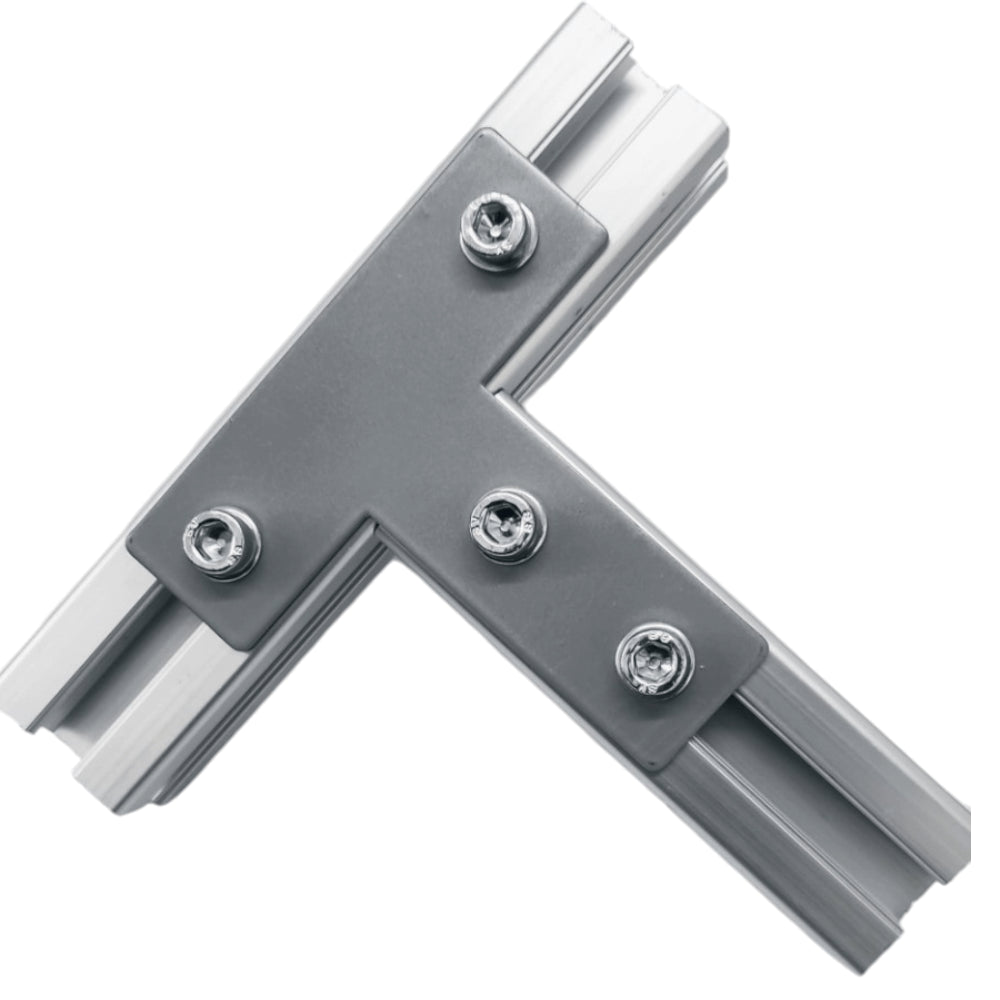Elemento de Unión configuración T destinado a perfil 30 mm acabado mate (empaque 2 piezas)