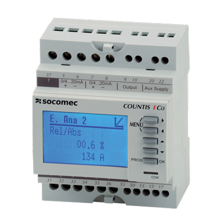 COUNTIS ECi3 Concentrador de impulsos (110..400 VAC / 120..300 VDC) con 7 entradas digitales + 2 analogicas y comunicación Modbus RTU (RS485)
