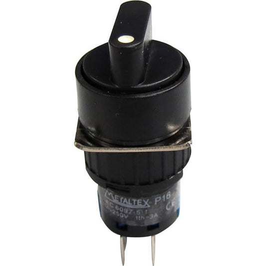 Selector plástico 16mm posiciones fijas Serie P16 - Selector 3 posiciones - R - Redondo
