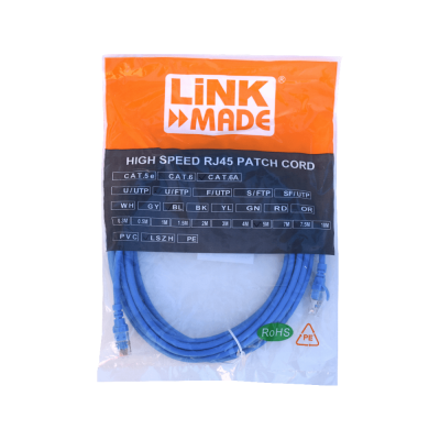 C6AA-50 LINKMADE 5,0 metros Latiguillo Cat6a U/FTP Azul LSZH Inyectado Multifilar 5m