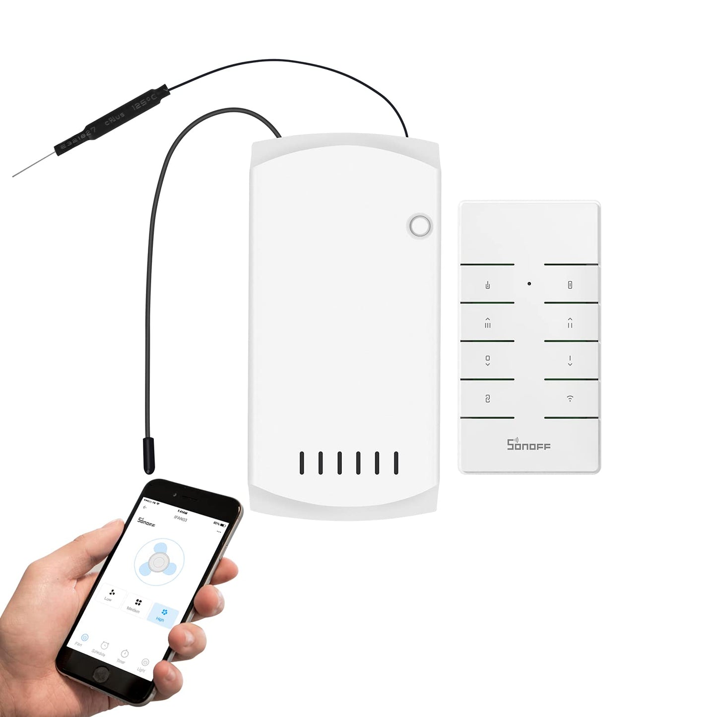 Controlador WiFi Inteligente Sonoff iFan04-H para Ventiladores de Techo