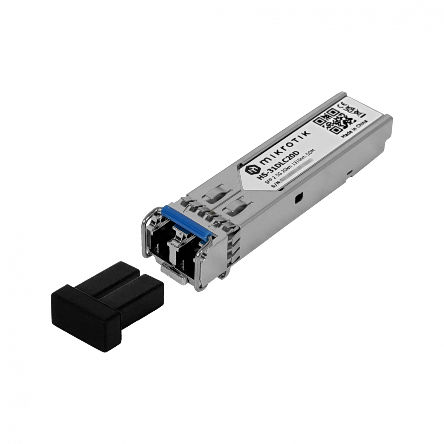 HS-31DLC20D MIKROTIK Transceptor SFP 2,5G 2-LC 20 km monomodo 1330 nm, velocidad 2,5 Gbps, con DDM