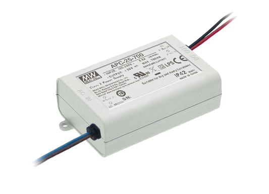 Driver LED plástico corriente 25W APC-25 - 1050mA (comúnmente usado)