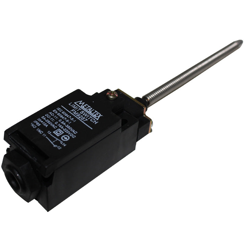 Fines de carrera plástico 5A/250VCA 1NA+1NC serie FM9 - Varilla de metal flexible