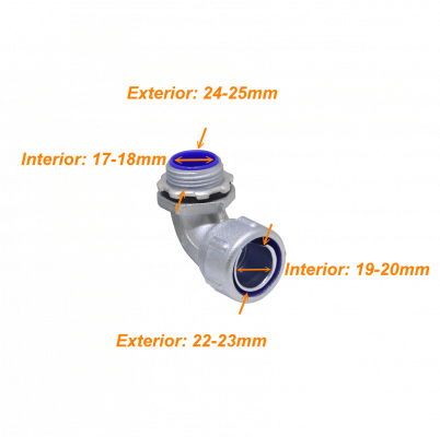 M25-SAC Metálico 3/4-Pulgada Conector Cónico Prensacables para Tubería Flexible Aislamiento IP65