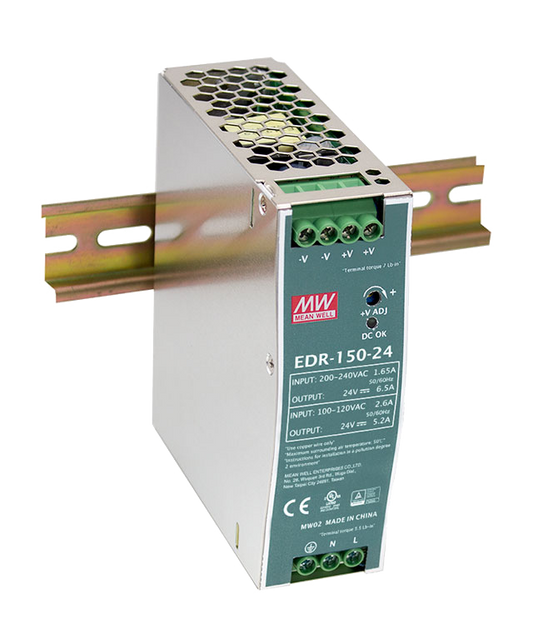 Fuente de poder Riel DIN metálica 150W EDR-150-24