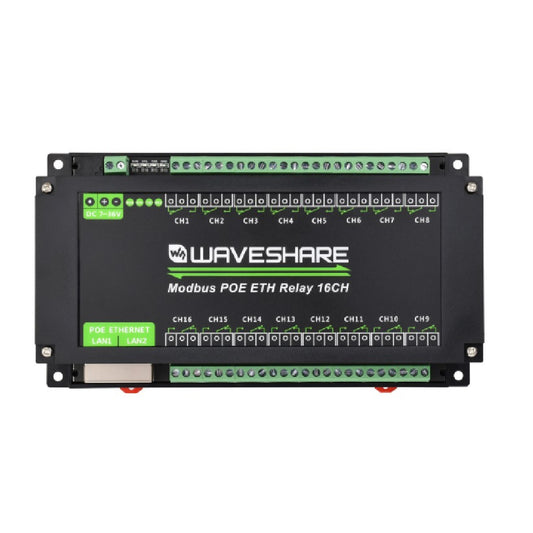 Tarjeta de Control de Relés 16 Puertos Ethernet Modbus TCP / RTU – Switch Industrial con Conectividad RJ45