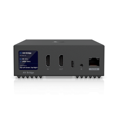 EAV-BRIDGE UBIQUITI 2-HDMI 1-USBC 1-IR 1-1000-PoE+ 2-XLR-M 2-XLR-H/6,35 Puente de conexión