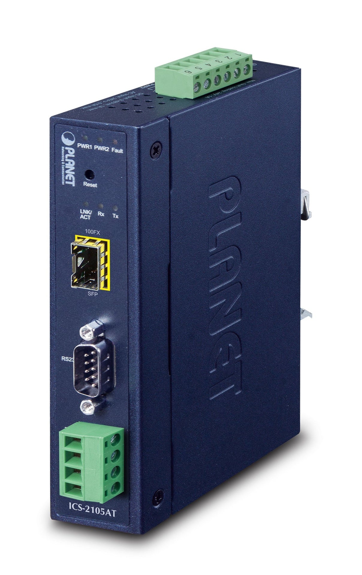 Servidor de Dispositivo Serie Industrial RS232/422/485 de 1 Puerto con SFP 100BASE-FX de 1 puerto (-40~75 Grados C)