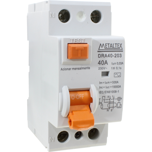 Interruptor diferencial 40A serie DRA40 - 4 Polos - 30mA