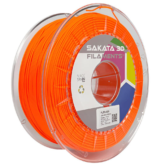 Filamento flexible FleX-920 tono naranja diámetro 1.75mm presentación 1kg – Sakata 3D