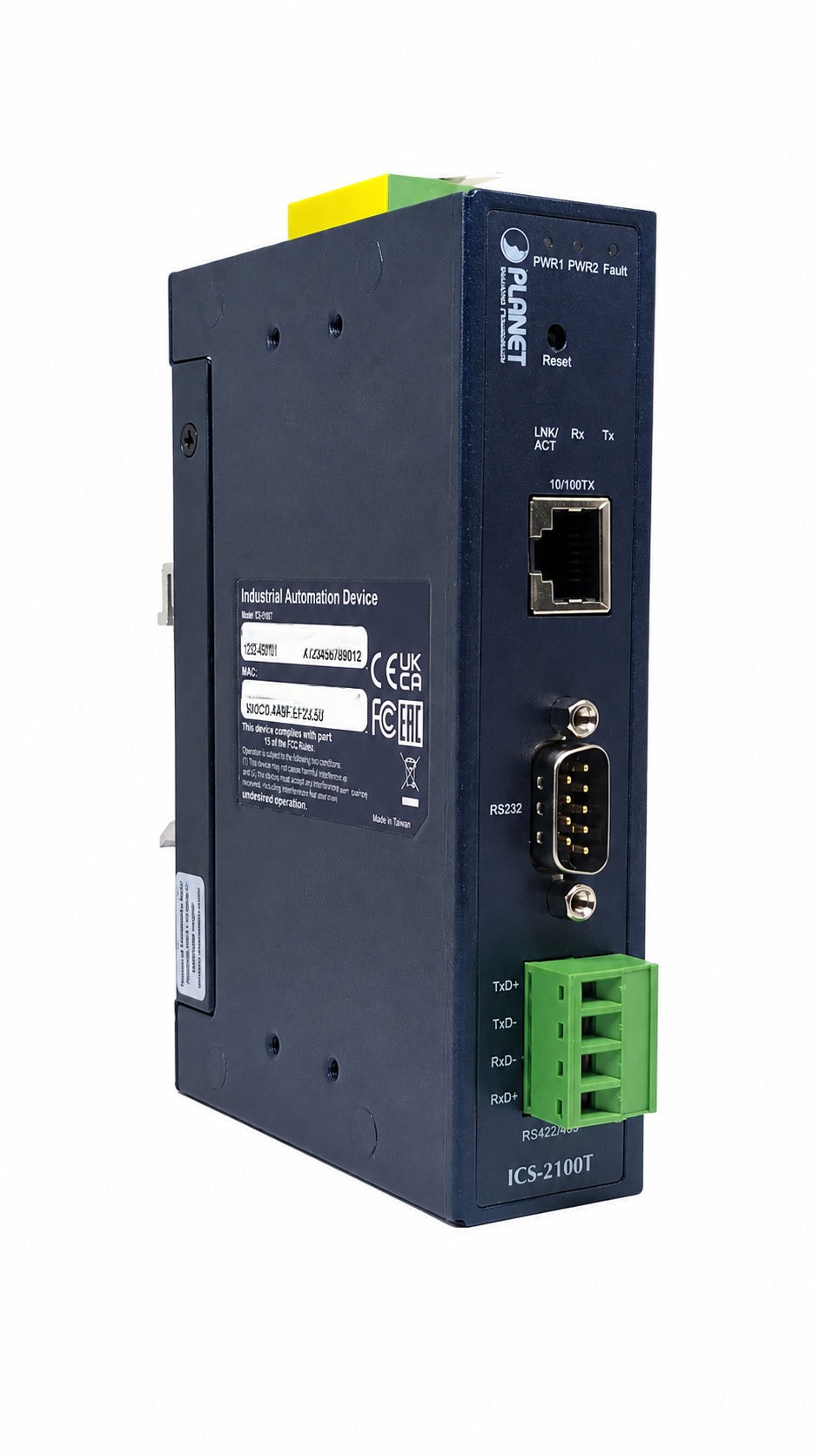 Servidor de Dispositivo Serie Industrial RS232/RS422/RS485 de 1 Puerto (1 x 10/100TX, -40~75 Grados C)