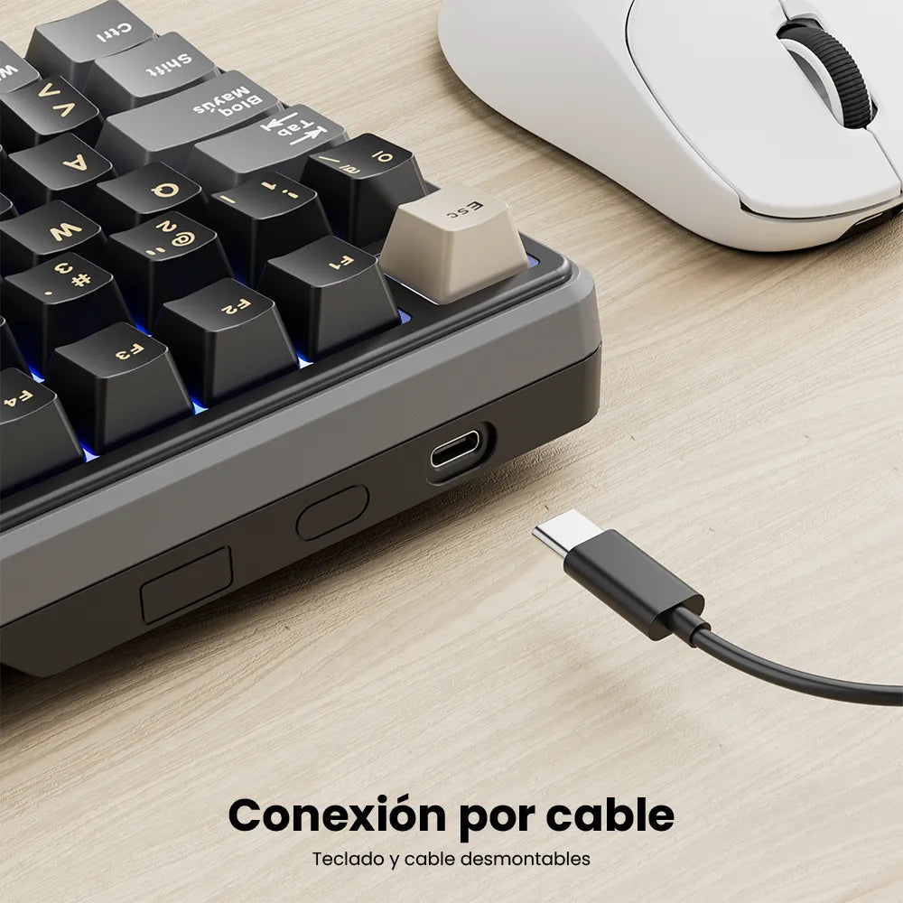 Teclado Mecánico RK Royal Kludge RK X87 Phantom con distribución al 87% en idioma Español