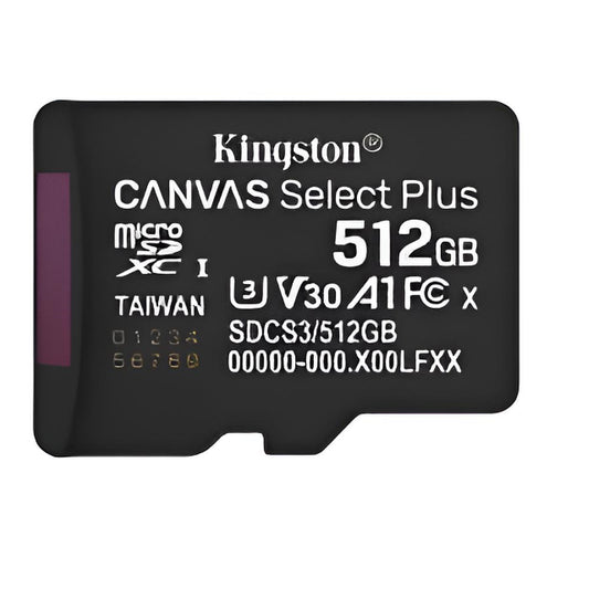 Tarjeta de memoria MicroSDXC 512GB Kingston Canvas Select Plus con interfaz UHS-I