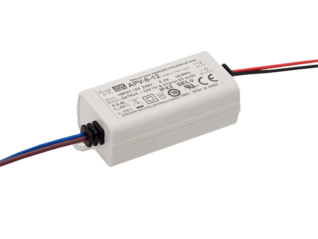 Driver LED plástico voltaje 8W APV-8 - 24V
