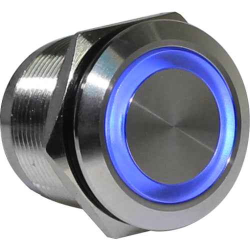 Pulsador antivandálico momentáneo iluminado Serie AVI - Ø 22mm - Blanco - Piloto LED 24VAC/DC