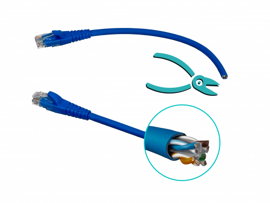 CP6A-03-4. LINKMADE 4 unidades de cable patch CAT6 azul LSZH inyectado multifilar de 30 cm (4 x 0,3 m)