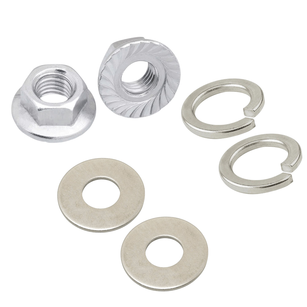 Tuerca Hexagonal M8 + Golilla Plana + Presión Acero inoxidable (pack 50 unds)