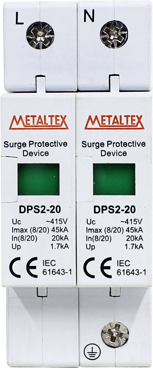 Dispositivo de protección contra sobre tensión 415VAC 20/45KA Tipo II serie DPS2 - 1 Polo