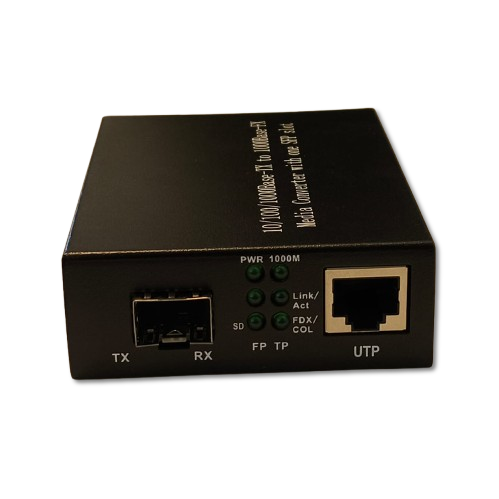 Convertidor de Medios Fibra Óptica GM-805A 10/100/1000Mbps con Slot SFP