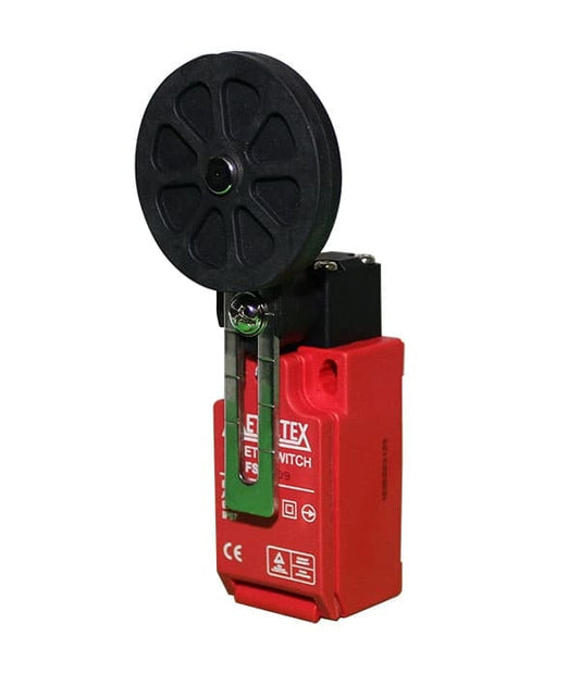 Fines de carrera de seguridad IP67 plástico 3A/250VCA serie FS95 - Brazo ajustable con roldana