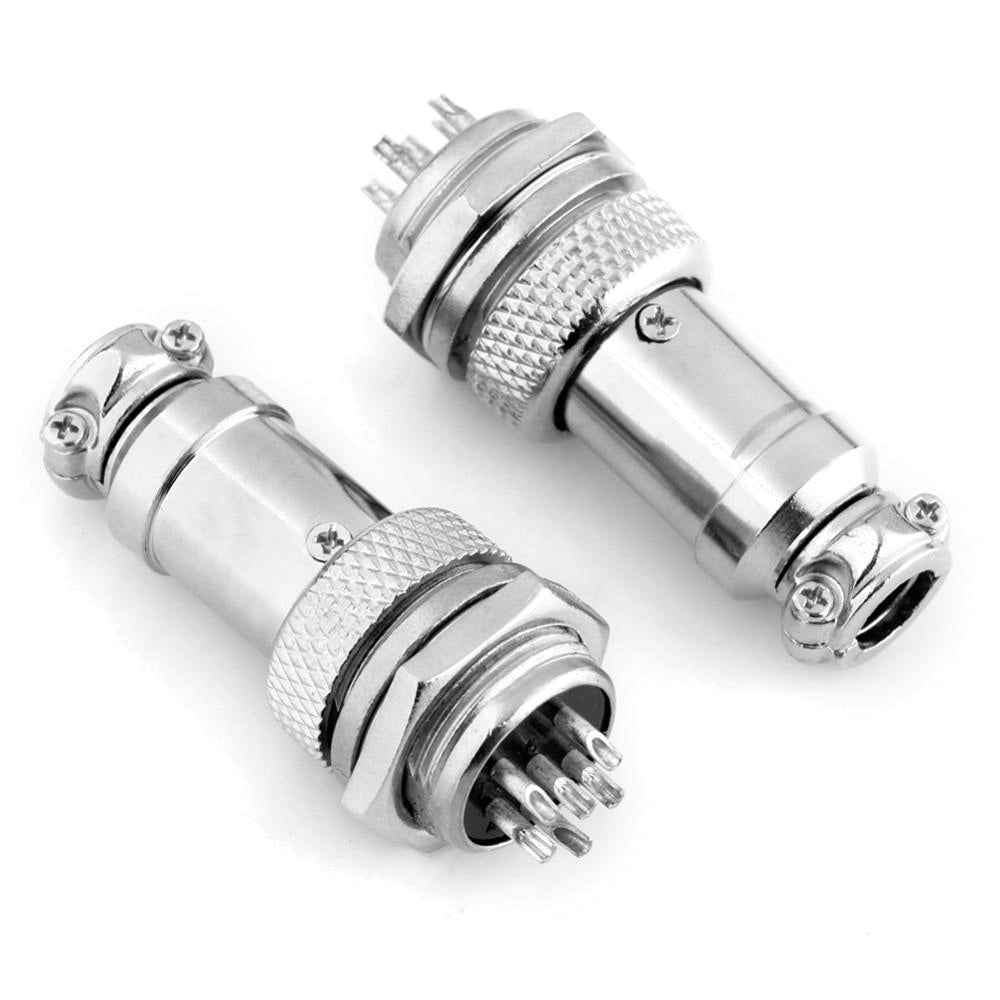 Conector Enchufe Hembra Macho 6 Pines Gx16-6 (pack 2 und)