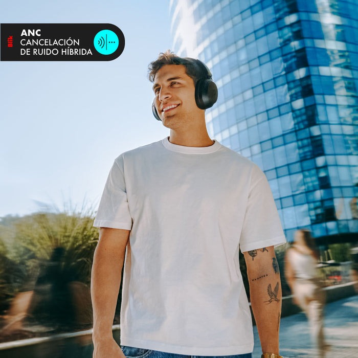 Auriculares de Conexión Inalámbrica Bluetooth Blik Aura950 con Supresión Activa de Ruido 72 horas de Autonomía