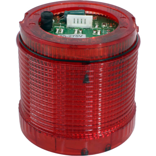 Lente rojo con opción continua o pulsante IP65, debe usar base serie T70 - 12 a 24VDC - Luz contínua