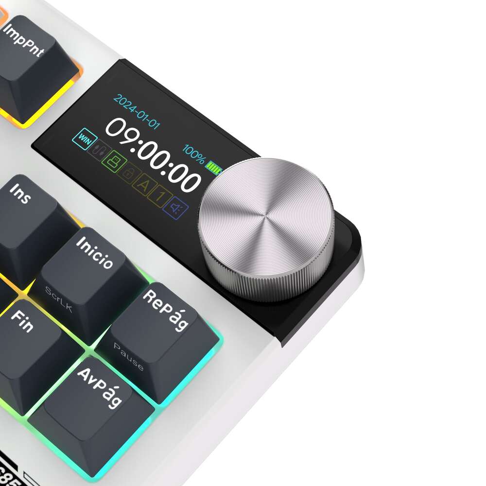 Teclado de Switches Mecánicos Inalámbrico Royal Kludge RK S85 White Night con Distribución 80% TKL Configuración Española
