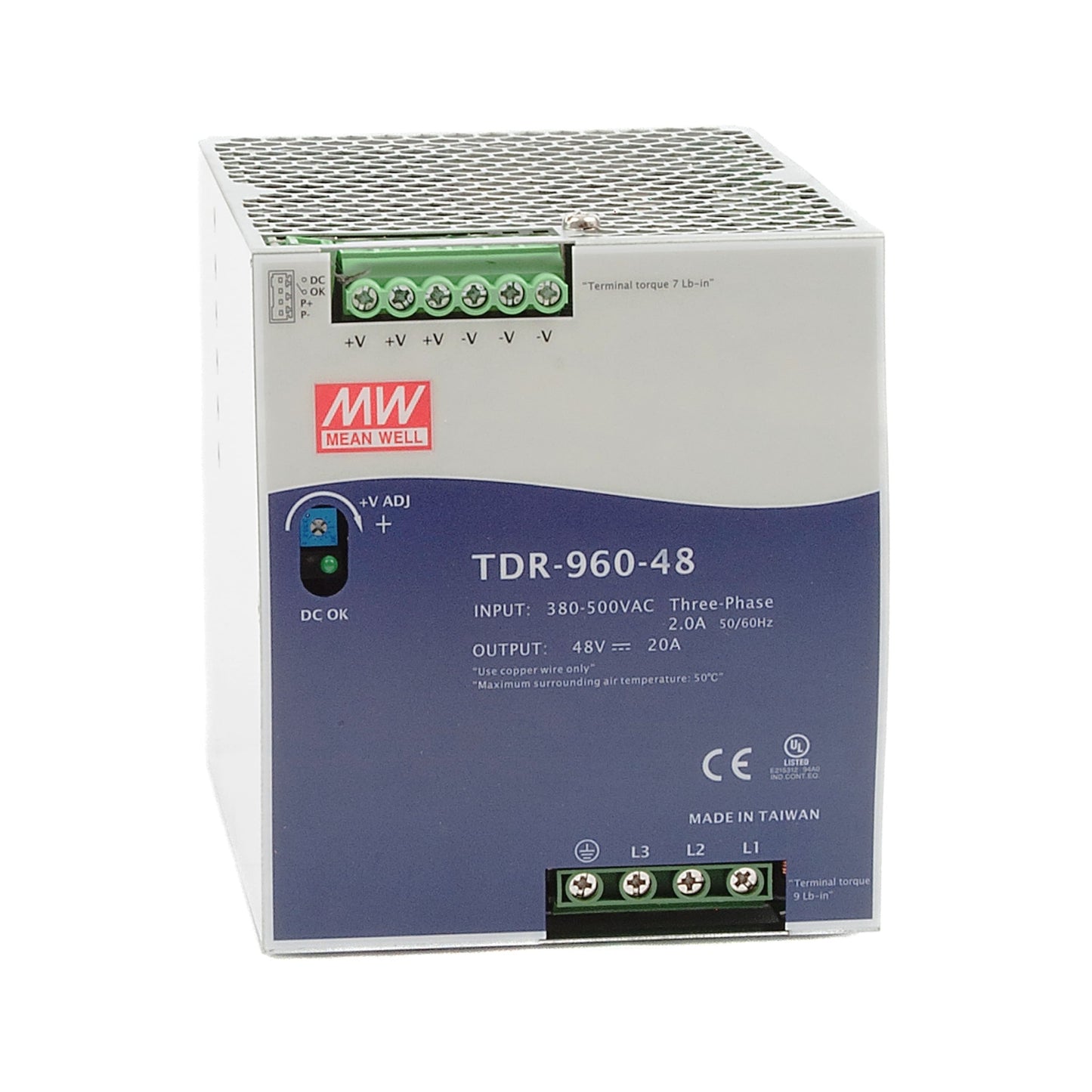 Fuente de poder Riel DIN trifásica 960W TDR-960 - 48V