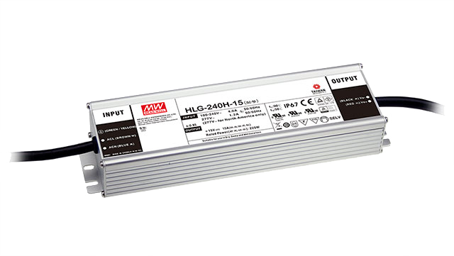 Driver LED carcasa metálica voltaje 240W HLG-240H - A - Ajuste Potenciómetro (Io) - 20V