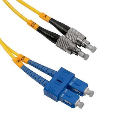 JFSCF1. Cable Conectorizado de Fibra Óptica Monomodo SM Dúplex SC a FC de 1 metro, 3.0 mm, 9/125 µm