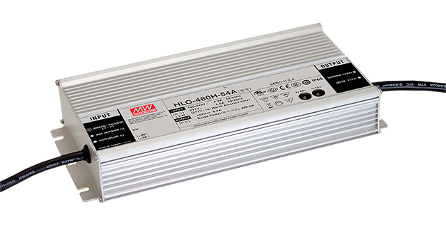 Driver LED carcasa metálica voltaje 480W HLG-480H - AB - Ajuste Potenciómetro (Io) + 3 en 1 - 42V