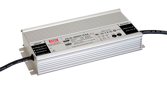 Driver LED carcasa metálica voltaje 480W HLG-480H - AB - Ajuste Potenciómetro (Io) + 3 en 1 - 42V