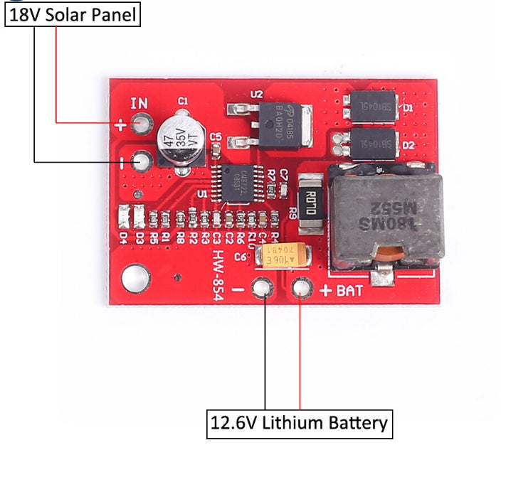 Módulo Controlador de Carga Solar BMS 3S 3A 12V MPPT 18650