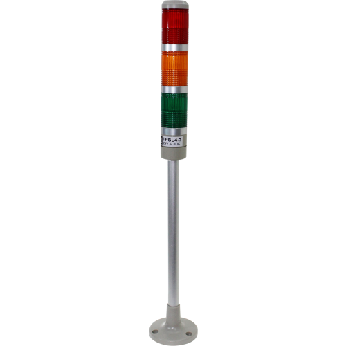 Torre de iluminación 40mm luz contínua 1 a 5 lentes serie TPSL4 - 220VAC - Rojo/Naranjo/Verde