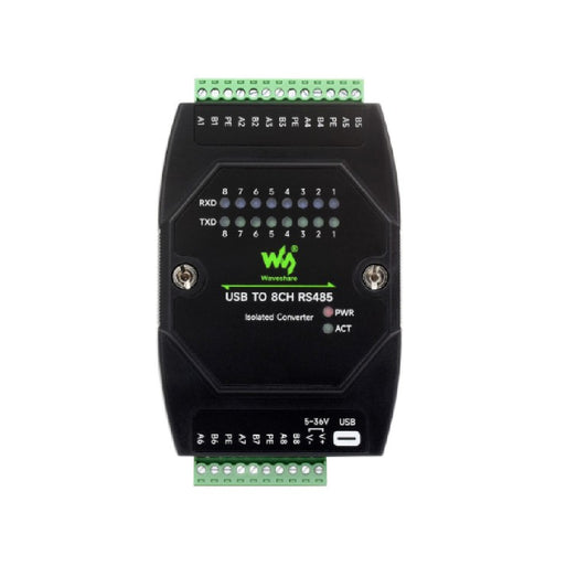 Adaptador Aislado Industrial USB hacia RS485 de 8 Canales
