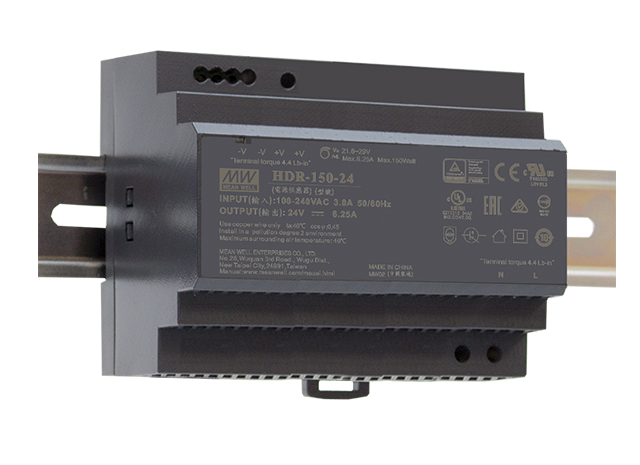 Fuente de poder Riel DIN 150W plástico HDR-150 - 12V